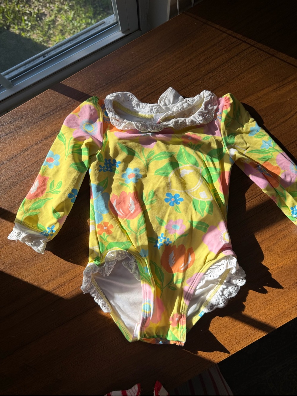 The Beaufort Bonnet Company Yellow Floral Long-Sleeve One-Piece